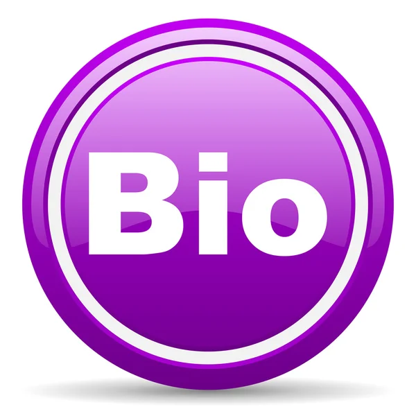 Био-фиолетовый глянцевый значок на белом фоне — стоковое фото