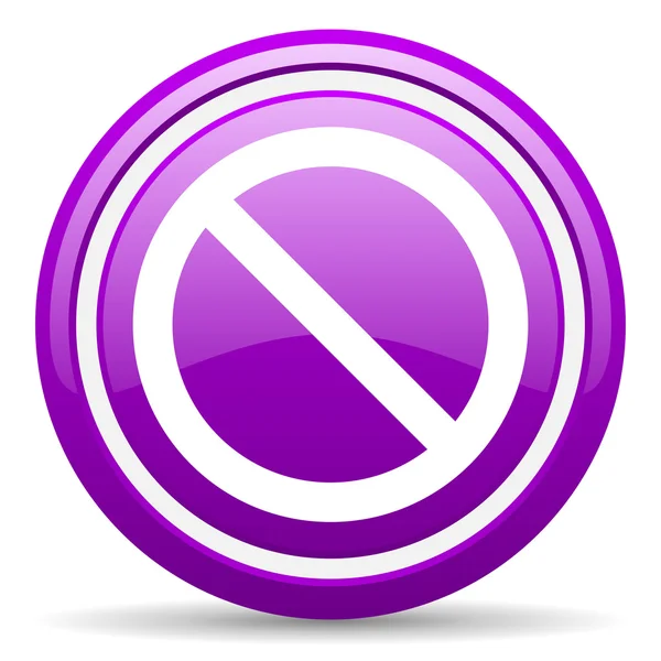 Zugang verweigert violettem Hochglanz-Symbol auf weißem Hintergrund — Stockfoto