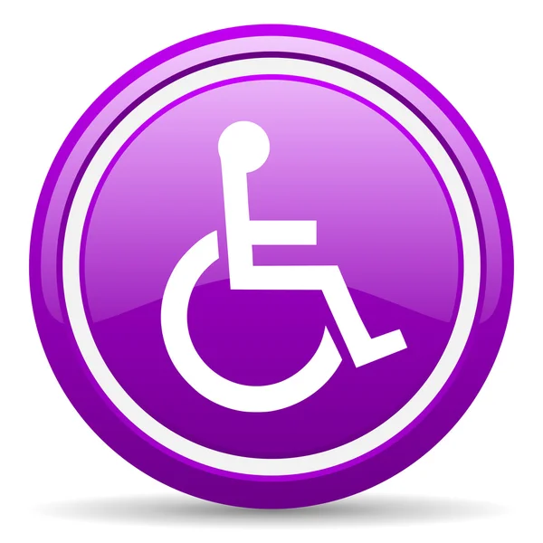 Acessibilidade ícone lustroso violeta no fundo branco — Fotografia de Stock