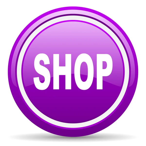 Geschäft violett glänzend Symbol auf weißem Hintergrund — Stockfoto