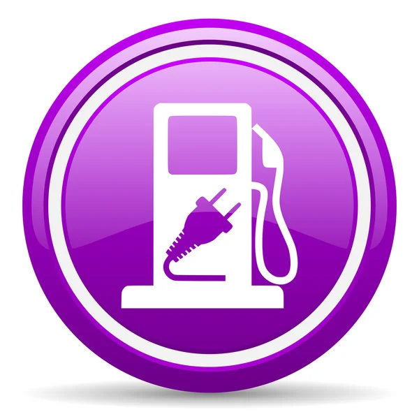 Brandstof violet glanzende pictogram op witte achtergrond — Stockfoto