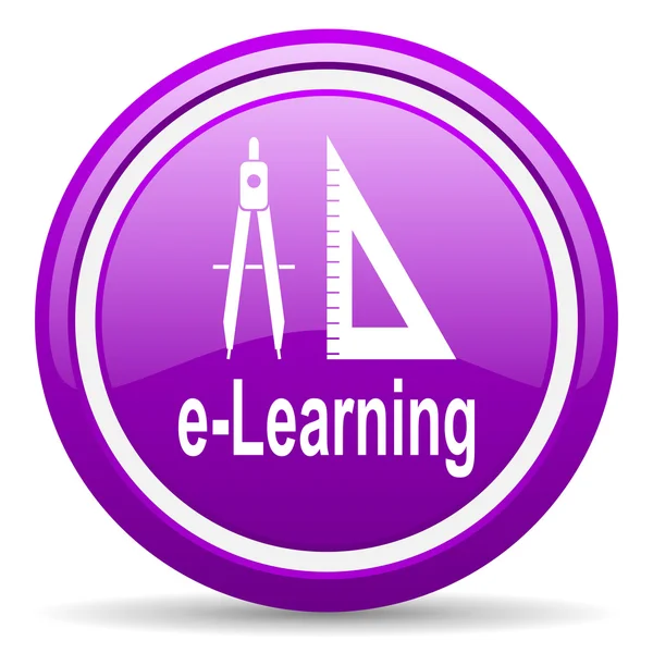E-learning violeta icono brillante sobre fondo blanco — Foto de Stock