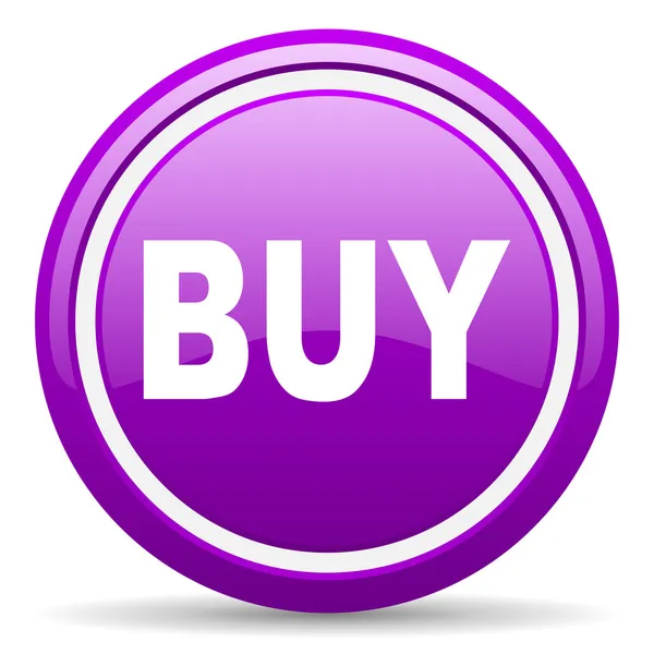 Comprar icono brillante violeta sobre fondo blanco — Foto de Stock