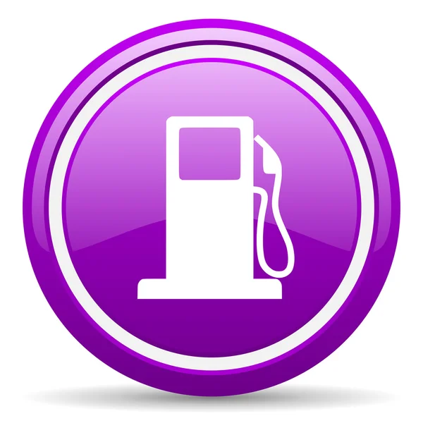 Carburante viola icona lucida su sfondo bianco — Foto Stock
