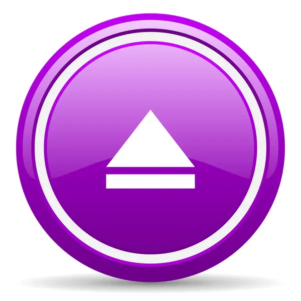 Eject violet glossy icon on white background — Stock Photo, Image