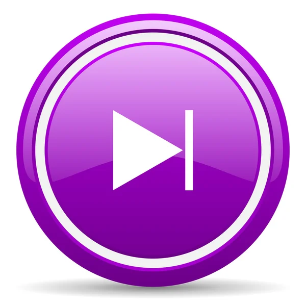 Volgende violet glanzende pictogram op witte achtergrond — Stockfoto