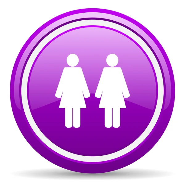 Пара фиолетовый глянцевый значок на белом фоне — стоковое фото