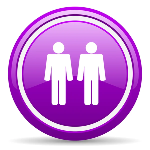 Paar violett glänzend Symbol auf weißem Hintergrund — Stockfoto