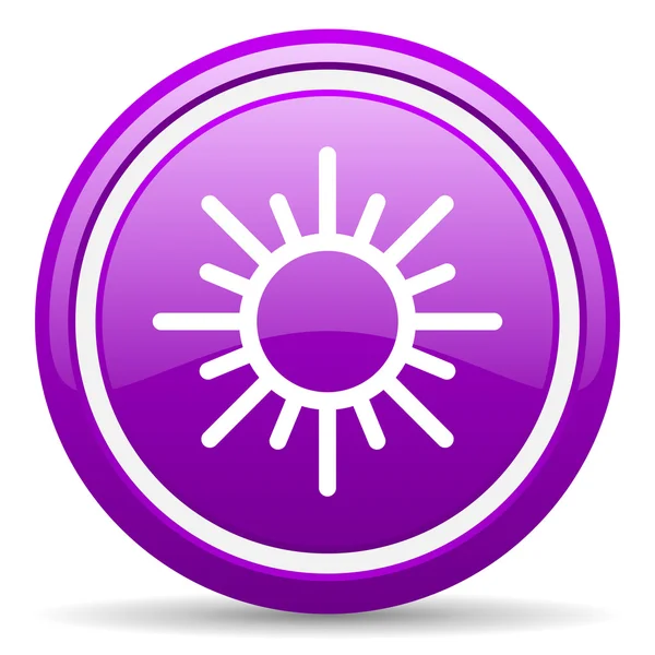 Soleil violet icône brillante sur fond blanc — Photo