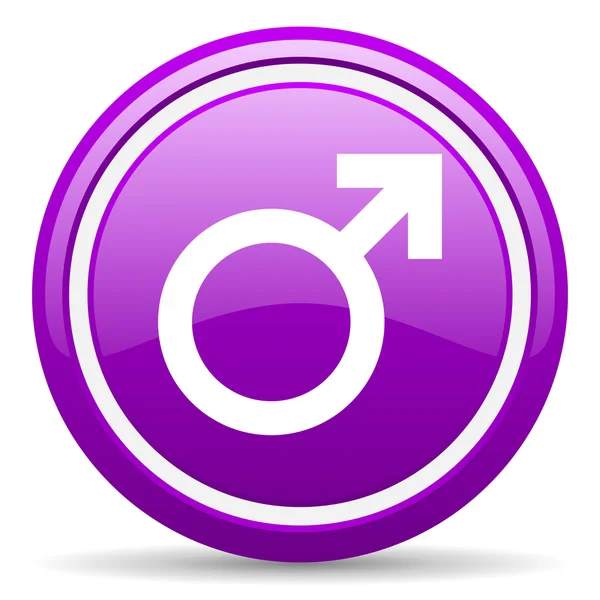 Sex violet glossy icon on white background — Stock Photo, Image