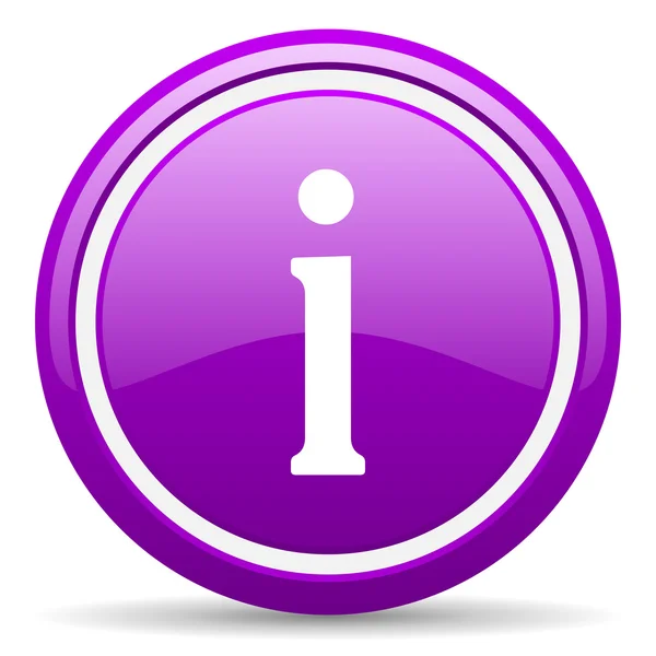Информационный фиолетовый глянцевый значок на белом фоне — стоковое фото