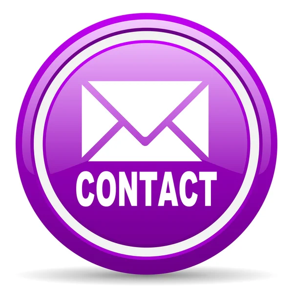 Contact violet glossy icon on white background — Stock Photo, Image