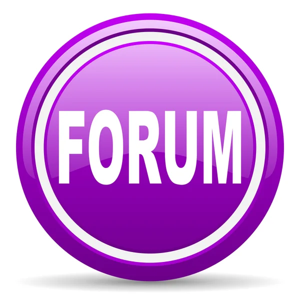 Forum violet glossy icon on white background — Stock Photo, Image