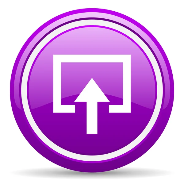 Inserire icona lucida viola su sfondo bianco — Foto Stock