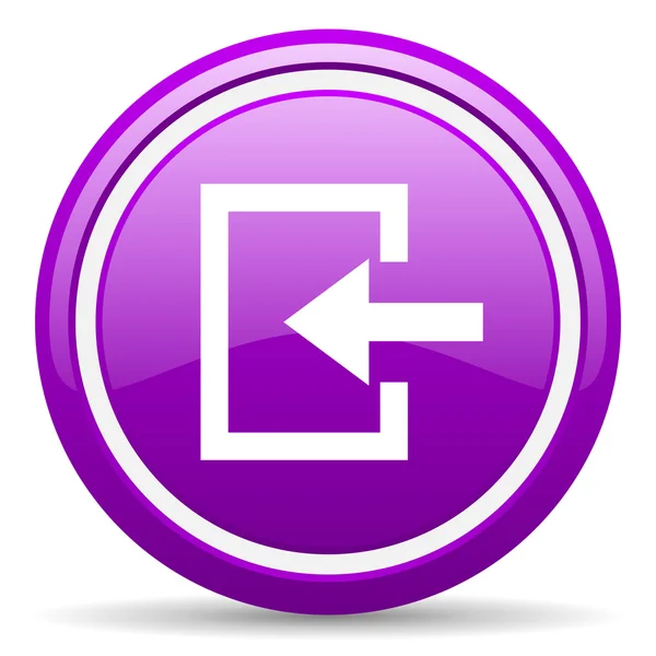 Entrar ícone lustroso violeta no fundo branco — Fotografia de Stock