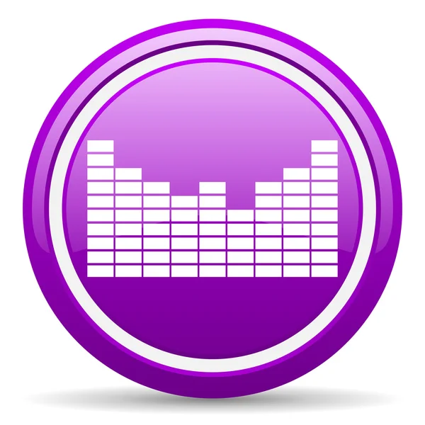 Sound violet glossy icon on white background — Stock Photo, Image