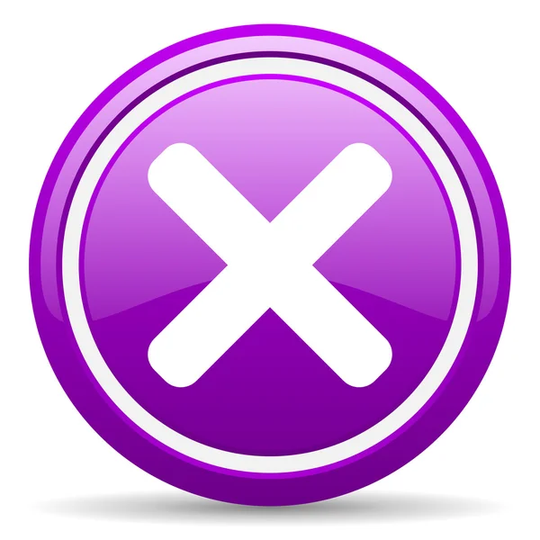 Cancelar violeta ícone brilhante no fundo branco — Fotografia de Stock