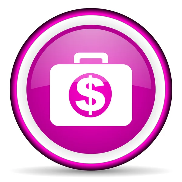 Financiële violet glanzende pictogram op witte achtergrond — Stockfoto