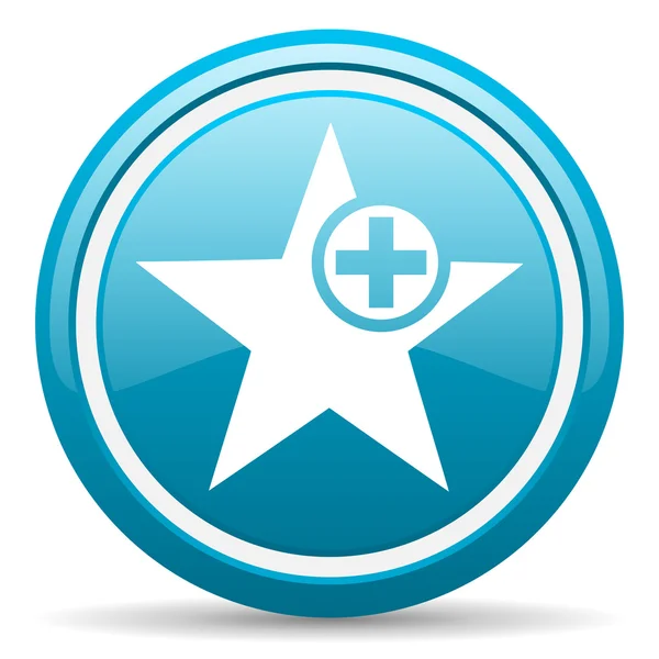 Estrela azul brilhante ícone no fundo branco — Fotografia de Stock