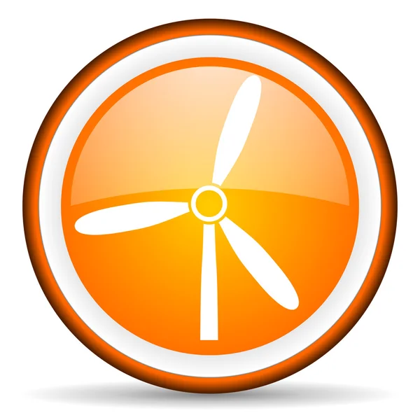 Windmill orange glossy icon on white background — Stock Photo, Image