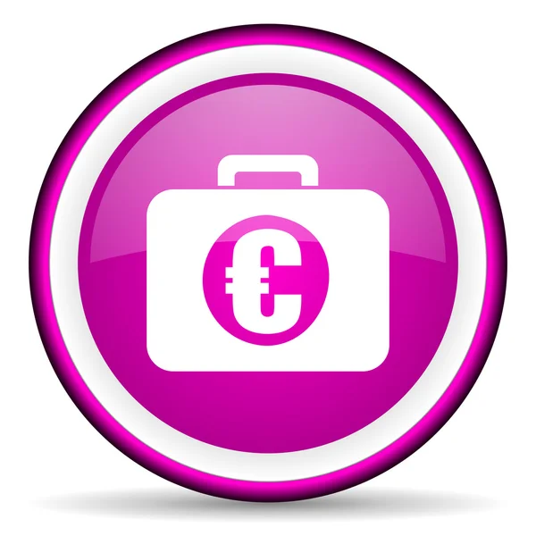 Finansiella violett glänsande ikonen på vit bakgrund — Stockfoto