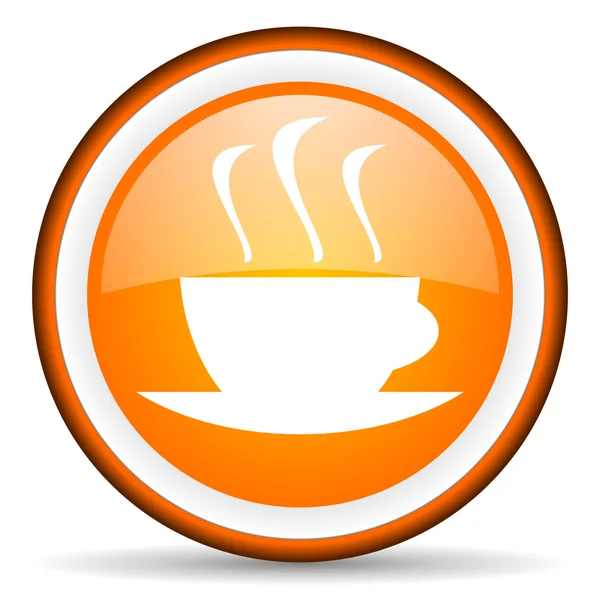 Kaffee Orange Hochglanz-Symbol auf weißem Hintergrund — Stockfoto