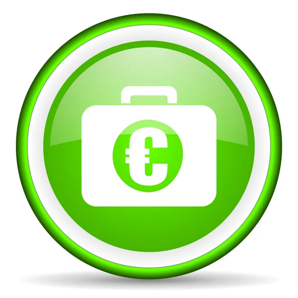 Financial green glossy icon on white background — Stock Photo, Image