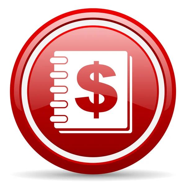 Money red glossy icon on white background — Stock Photo, Image