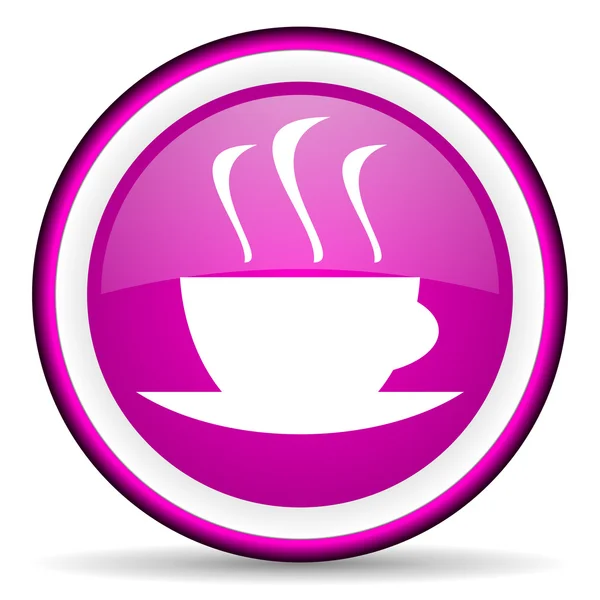 Coffee violet glossy icon on white background — Stock Photo, Image