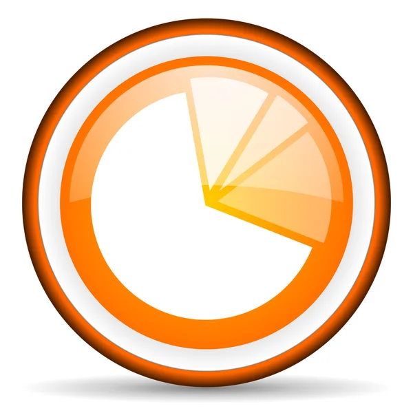 Diagram orange glansig ikonen på vit bakgrund — Stockfoto