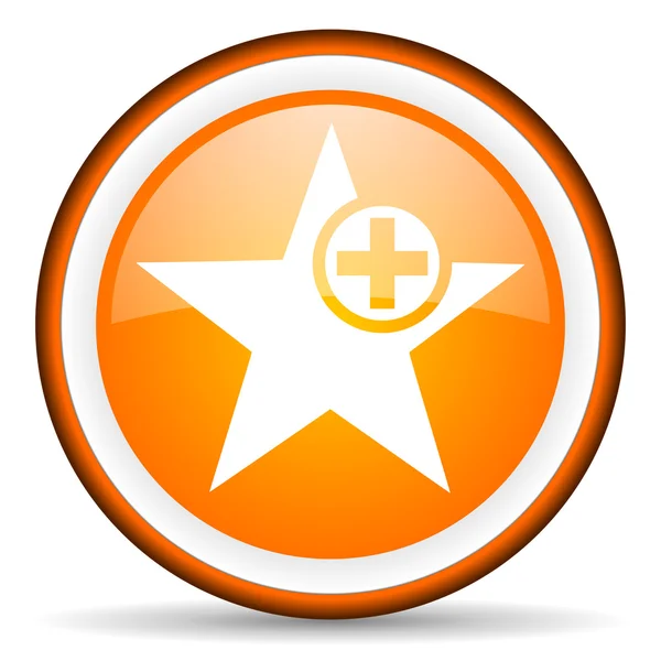 Star orange glossy icon on white background — Stock Photo, Image