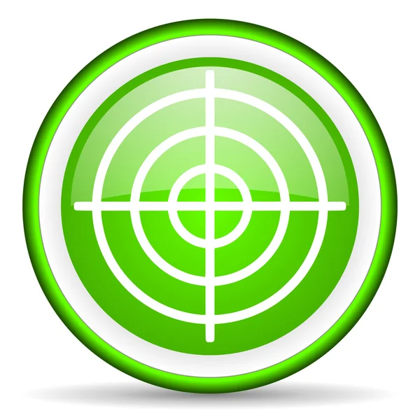 Target green glossy icon on white background — Stock Photo, Image