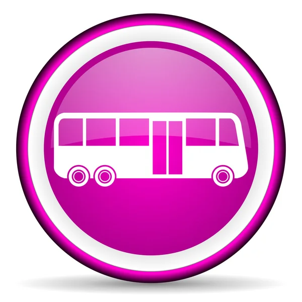 Фиолетовый значок автобуса на белом фоне — стоковое фото