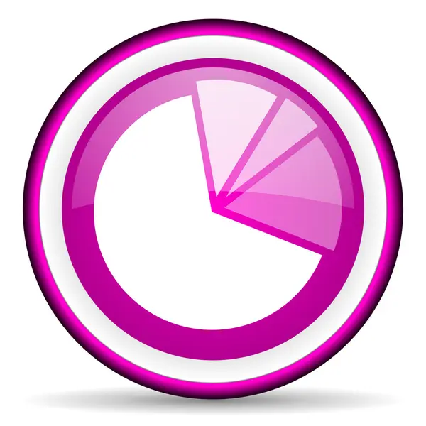 Diagram violet glanzende pictogram op witte achtergrond — Stockfoto