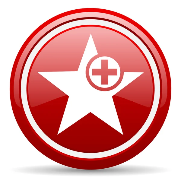 Star red glossy icon on white background — Stock Photo, Image