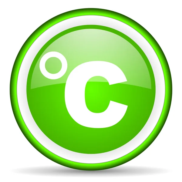 Celsius green glossy icon on white background — Stock Photo, Image