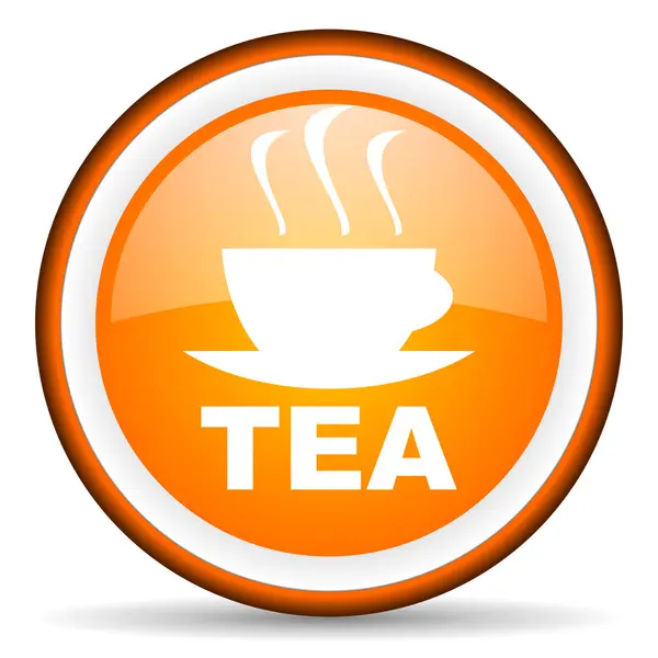 Tea orange glossy icon on white background — Stock Photo, Image