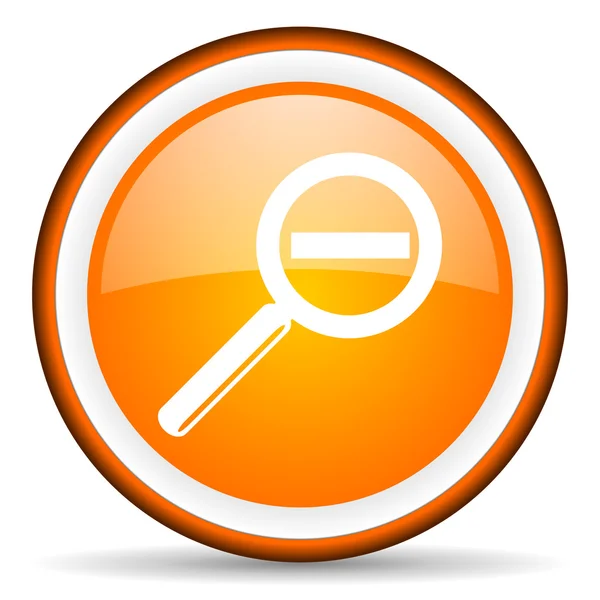 Magnification orange glossy icon on white background — Stock Photo, Image