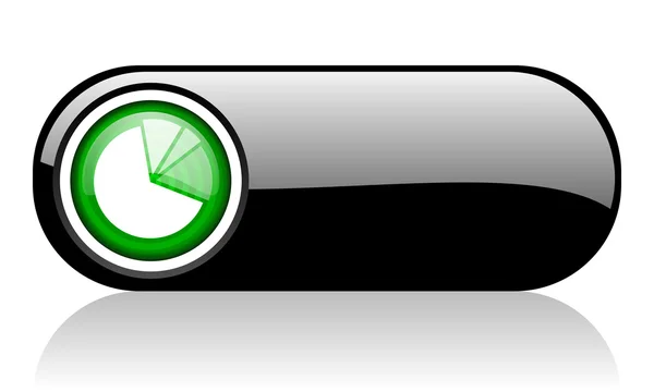 Diagramm schwarzes und grünes Web-Symbol auf weißem Hintergrund — Stockfoto