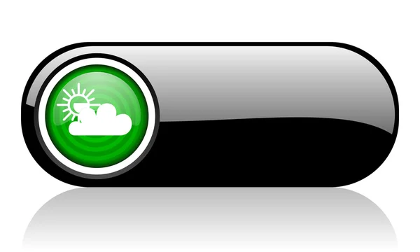 天气在白色背景上的黑色和绿色的 web 图标 — 图库照片