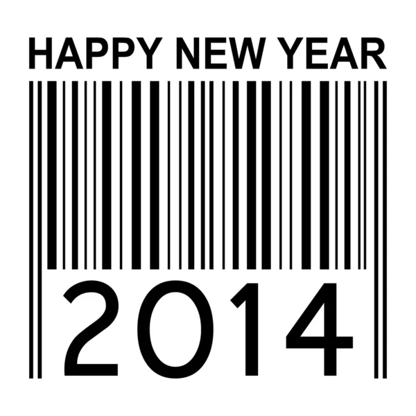 Ilustracja nowy rok 2014 r. z kodem kreskowym — Zdjęcie stockowe