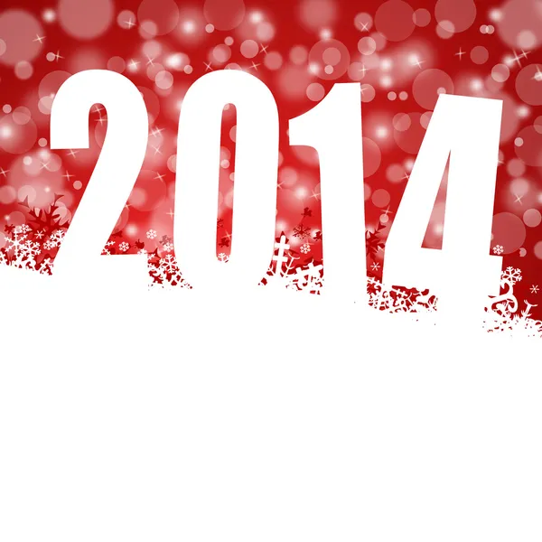 2014 año nuevo ilustración con copos de nieve —  Fotos de Stock
