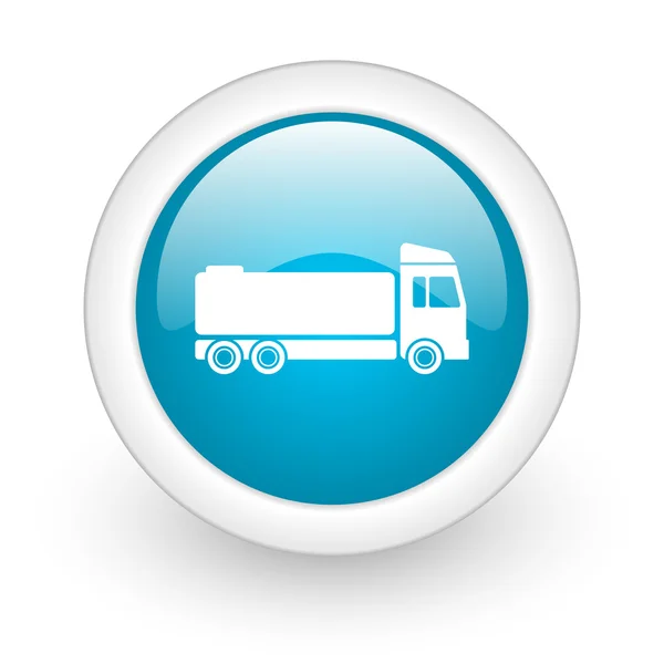 Truck blue circle glossy web icon on white background — Stock Photo, Image