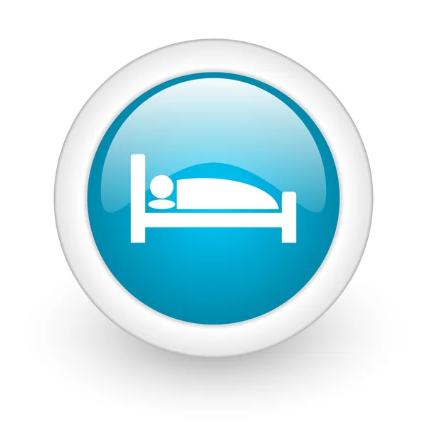 Hotel blu cerchio lucido web icona su sfondo bianco — Foto Stock