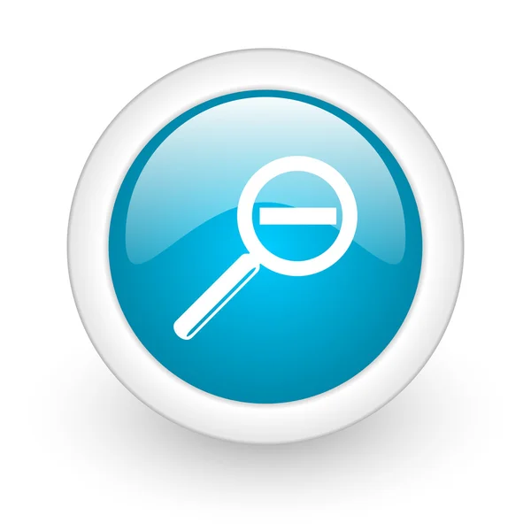Ingrandimento cerchio blu icona web lucido su sfondo bianco — Foto Stock