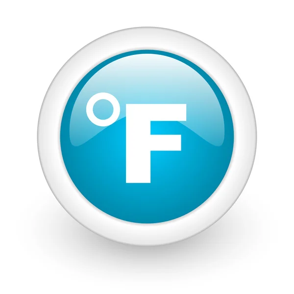 Fahrenheit blue circle glossy web icon on white background — Stock Photo, Image