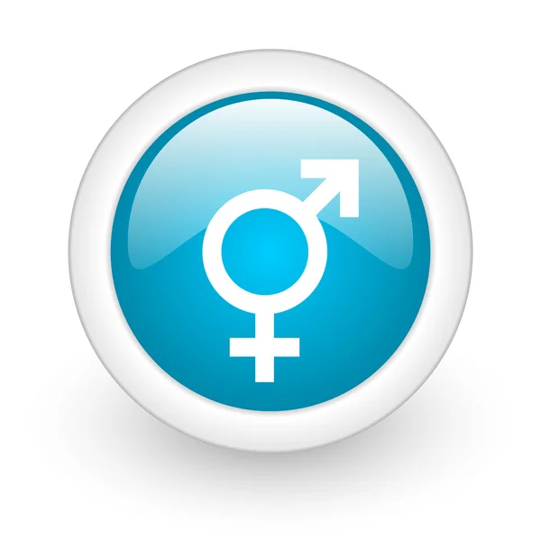 Sesso blu cerchio lucido web icona su sfondo bianco — Foto Stock