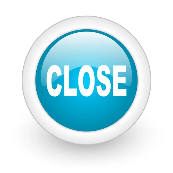 Close blue circle glossy web icon on white background — Stock Photo, Image