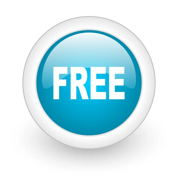 Free blue circle glossy web icon on white background — Stock Photo, Image