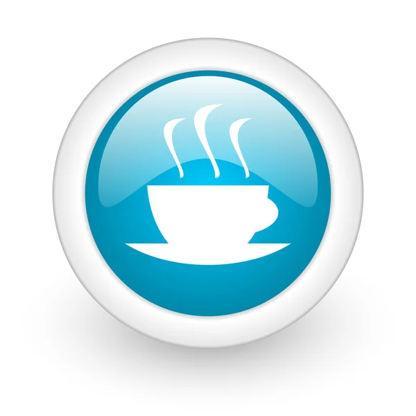 Coffee blue circle glossy web icon on white background — Stock Photo, Image